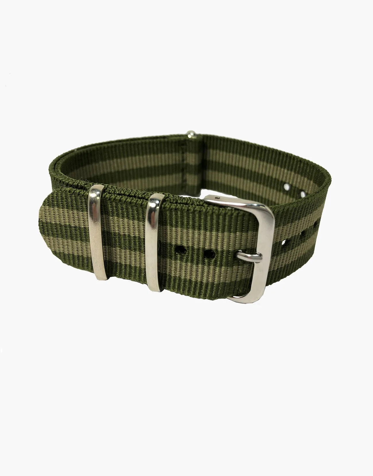 Nylon  Green and Beige Military style Watch Straps by LUX