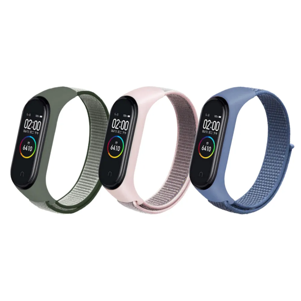 Nylon Straps | Xiaomi Mi Band 7 / 6 / 5 | Deep Olive Pink Sand Cape blue