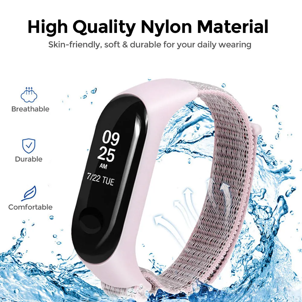 Nylon Straps | Xiaomi Mi Band 7 / 6 / 5 | Deep Olive Pink Sand Cape blue