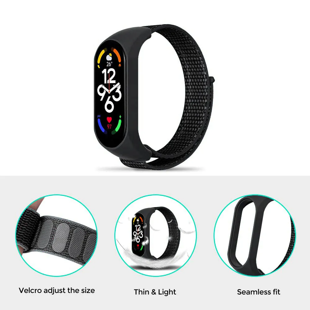 Nylon Straps | Xiaomi Mi Band 7 / 6 / 5 | Ice Blue Bright Yellow Grey