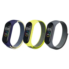 Nylon Straps | Xiaomi Mi Band 7 / 6 / 5 | Ice Blue Bright Yellow Grey