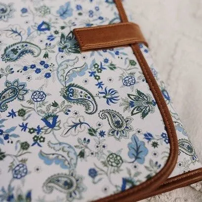 OiOi Travel Change Mat - Blue Paisley & Tan