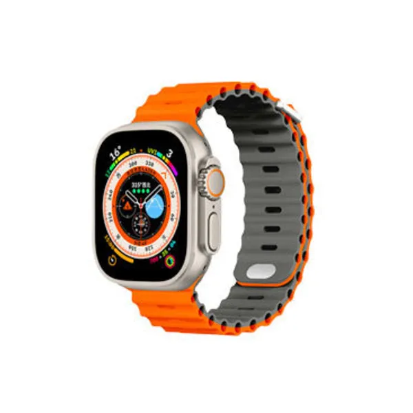 Orange and Grey Silicone Apple Watch Band 橙色灰色矽膠 Apple 錶帶 KCWATCH1307