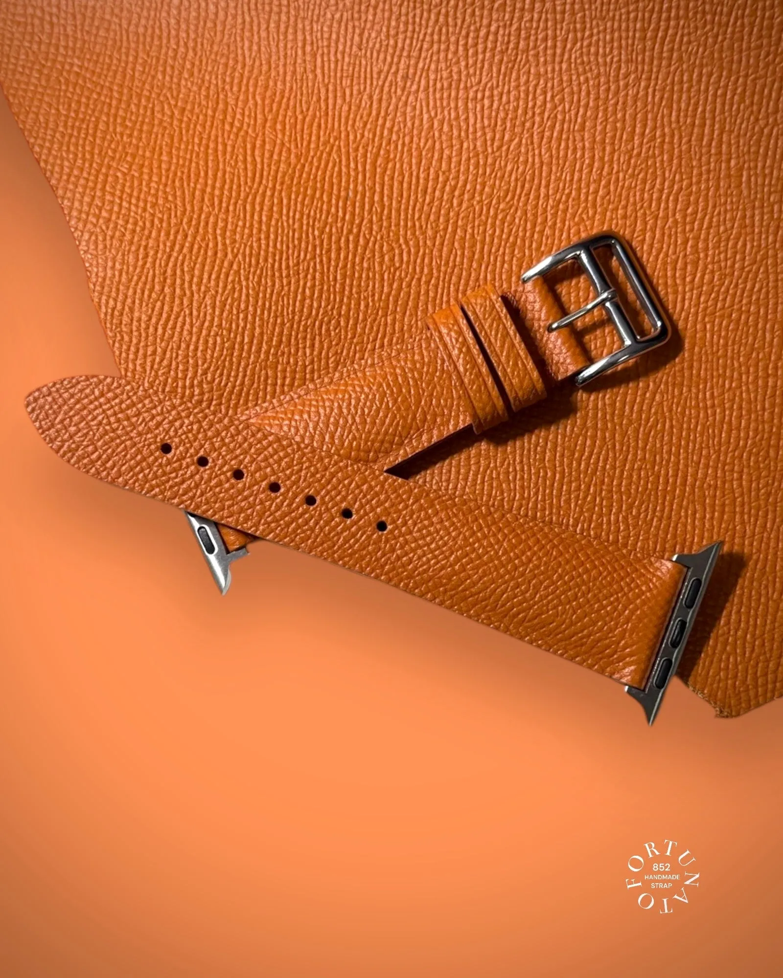 Orange Epsom Leather Strap