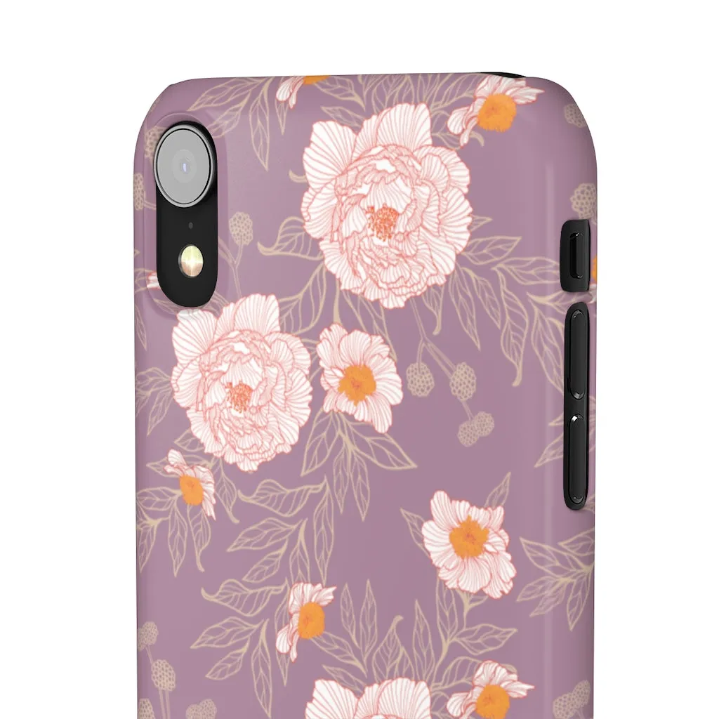 Orange Peonies Floral Rose Phone Case