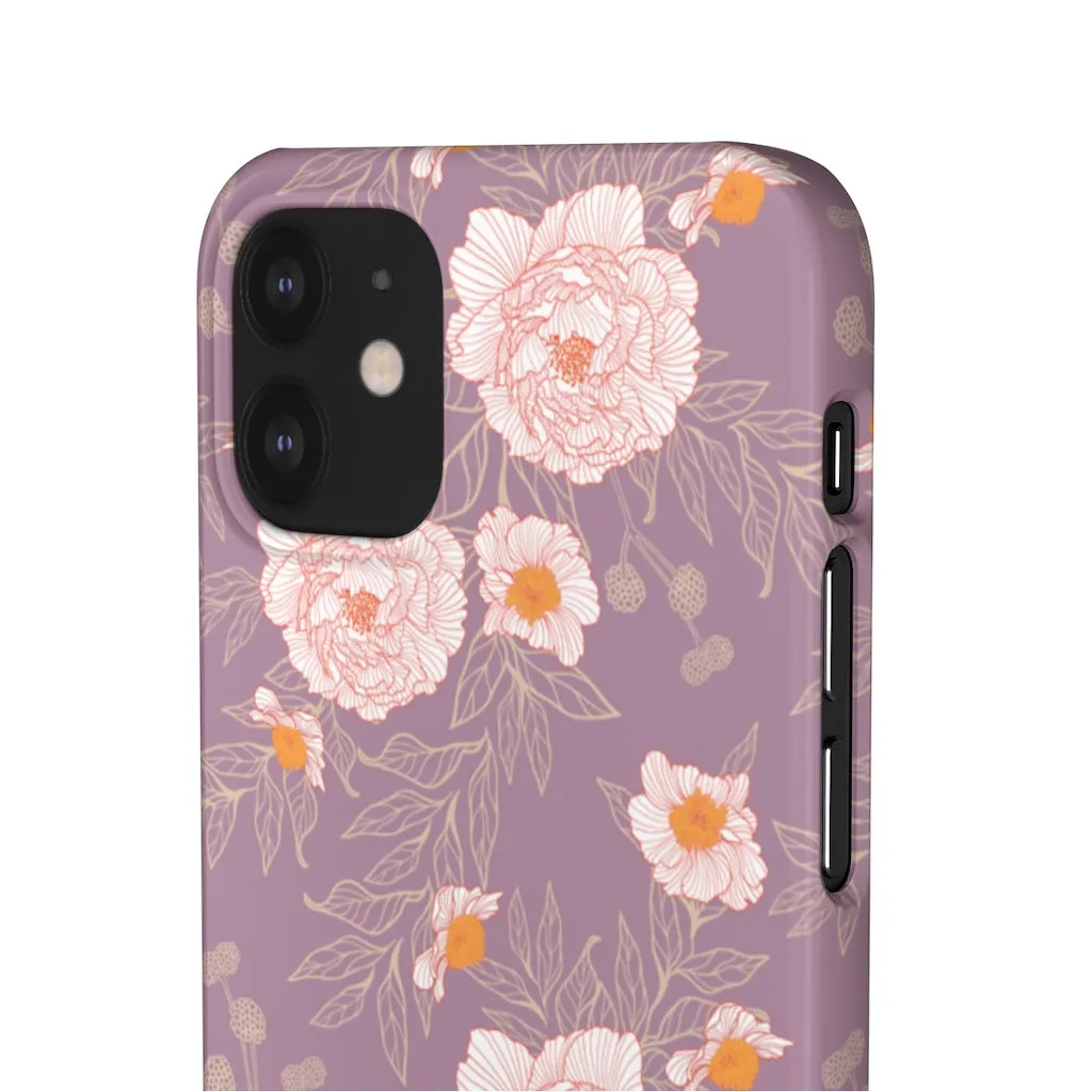 Orange Peonies Floral Rose Phone Case