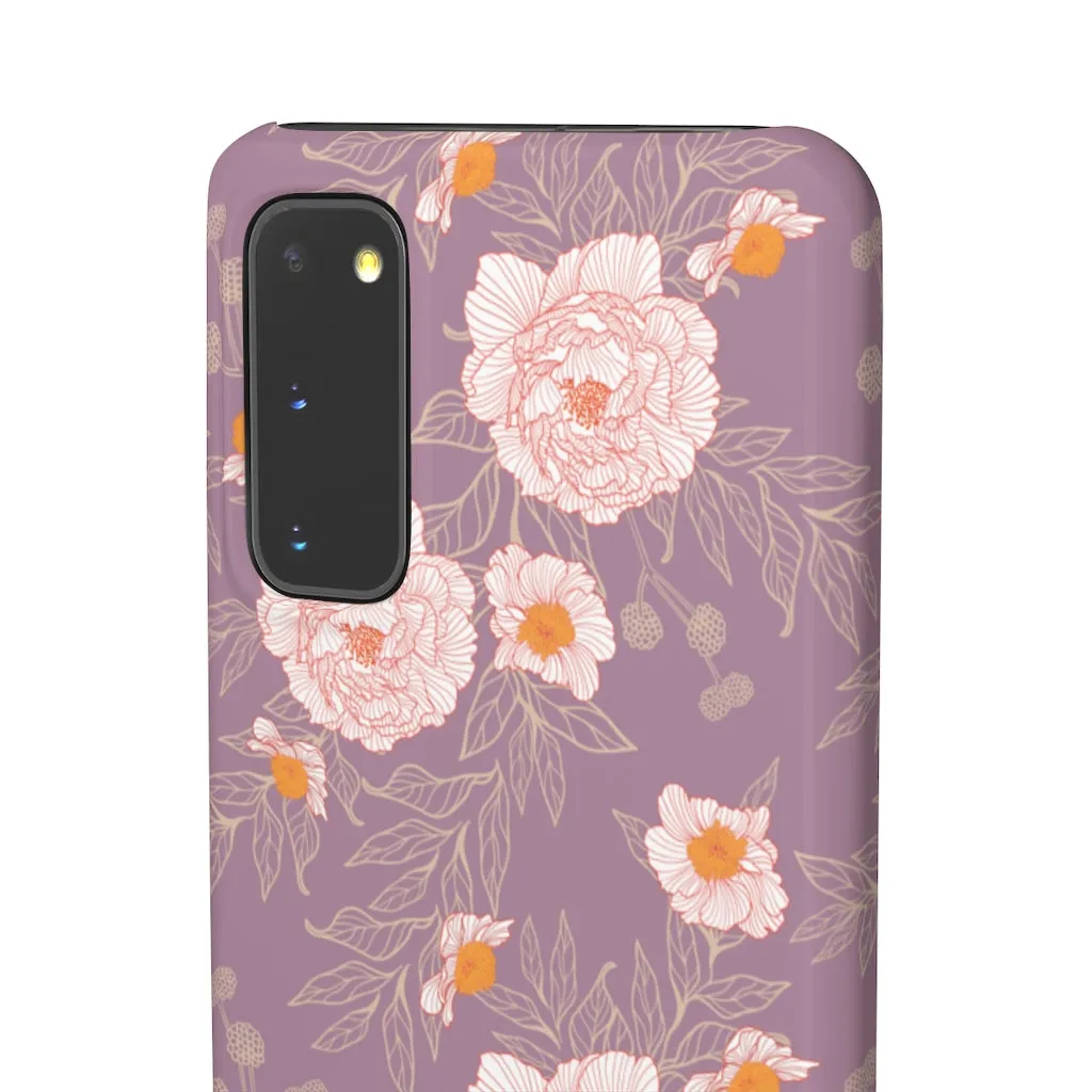 Orange Peonies Floral Rose Phone Case