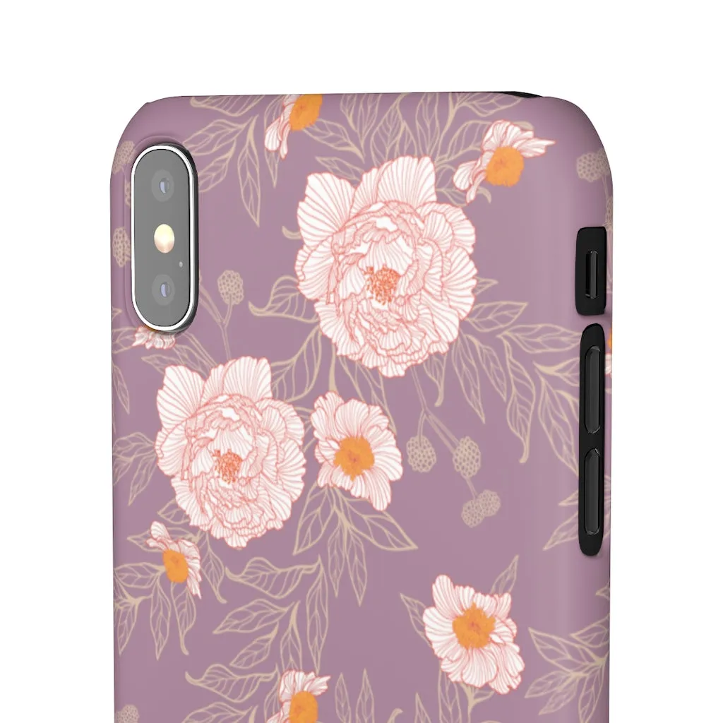 Orange Peonies Floral Rose Phone Case