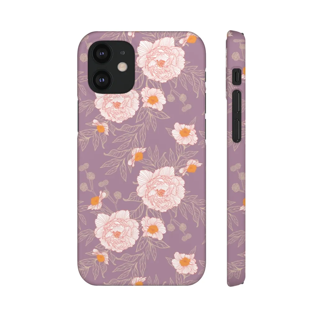 Orange Peonies Floral Rose Phone Case