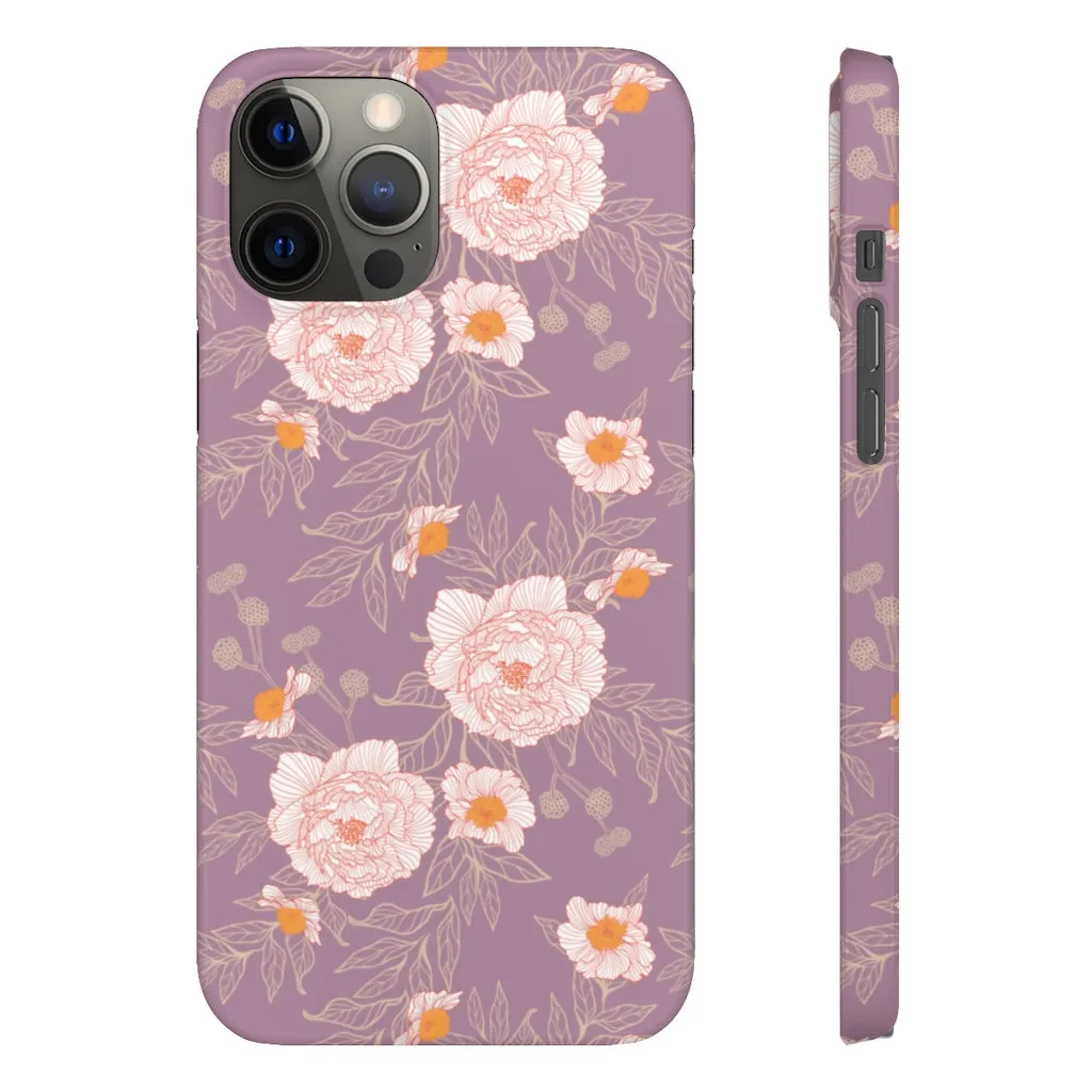 Orange Peonies Floral Rose Phone Case