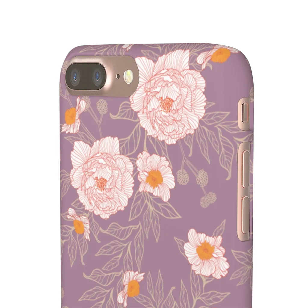 Orange Peonies Floral Rose Phone Case