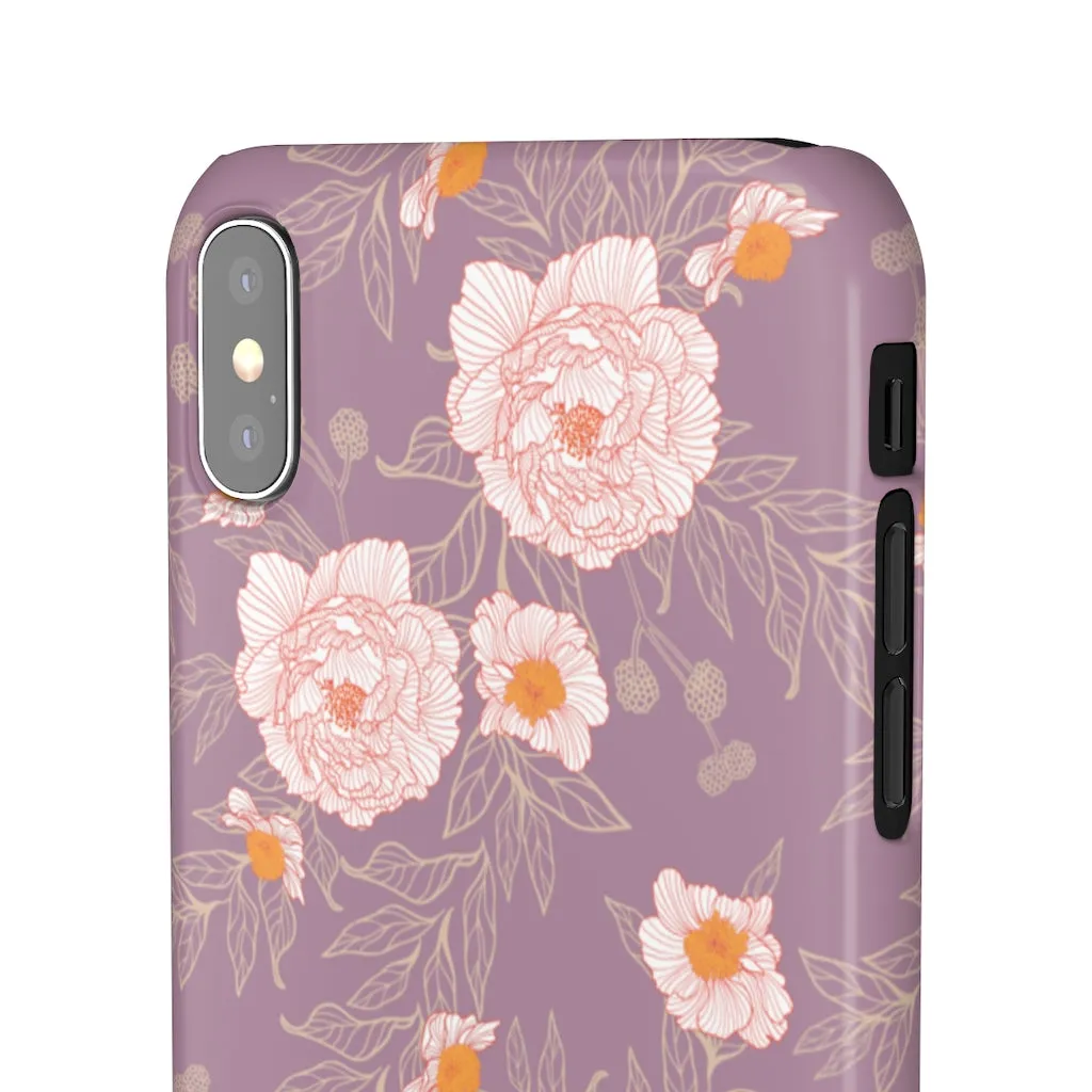 Orange Peonies Floral Rose Phone Case