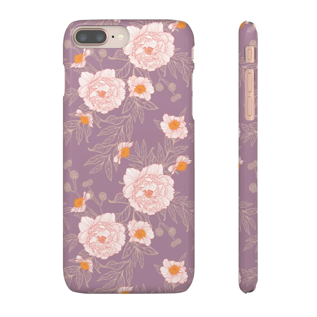 Orange Peonies Floral Rose Phone Case