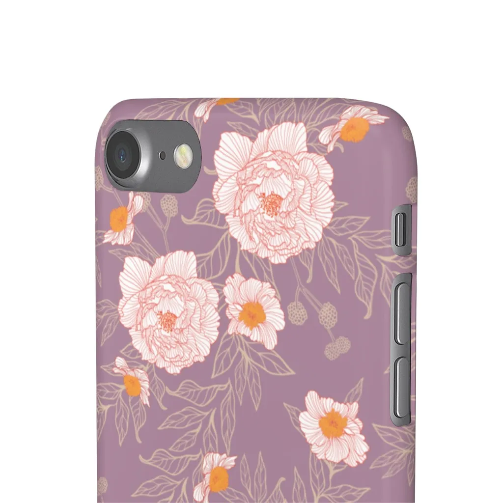 Orange Peonies Floral Rose Phone Case