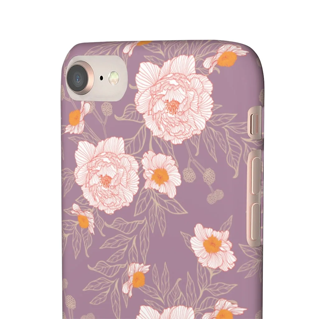 Orange Peonies Floral Rose Phone Case