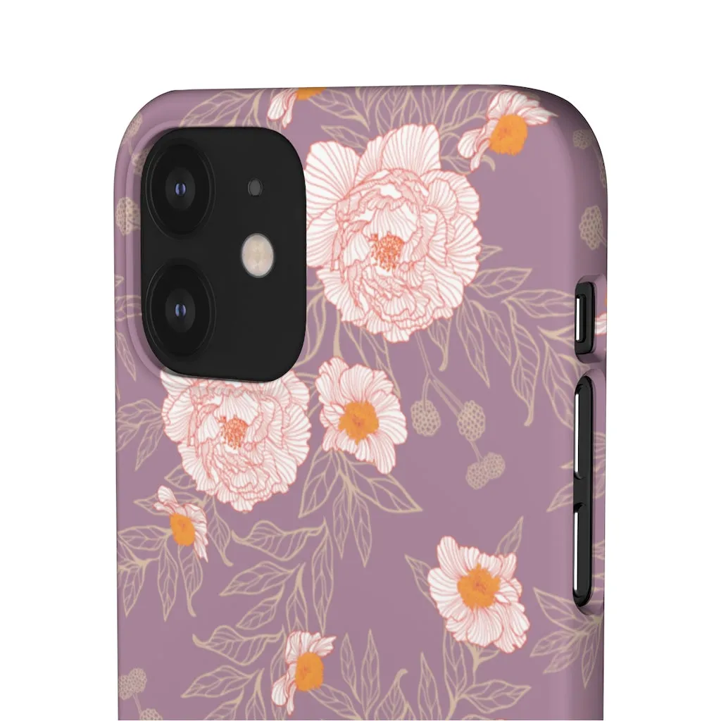 Orange Peonies Floral Rose Phone Case