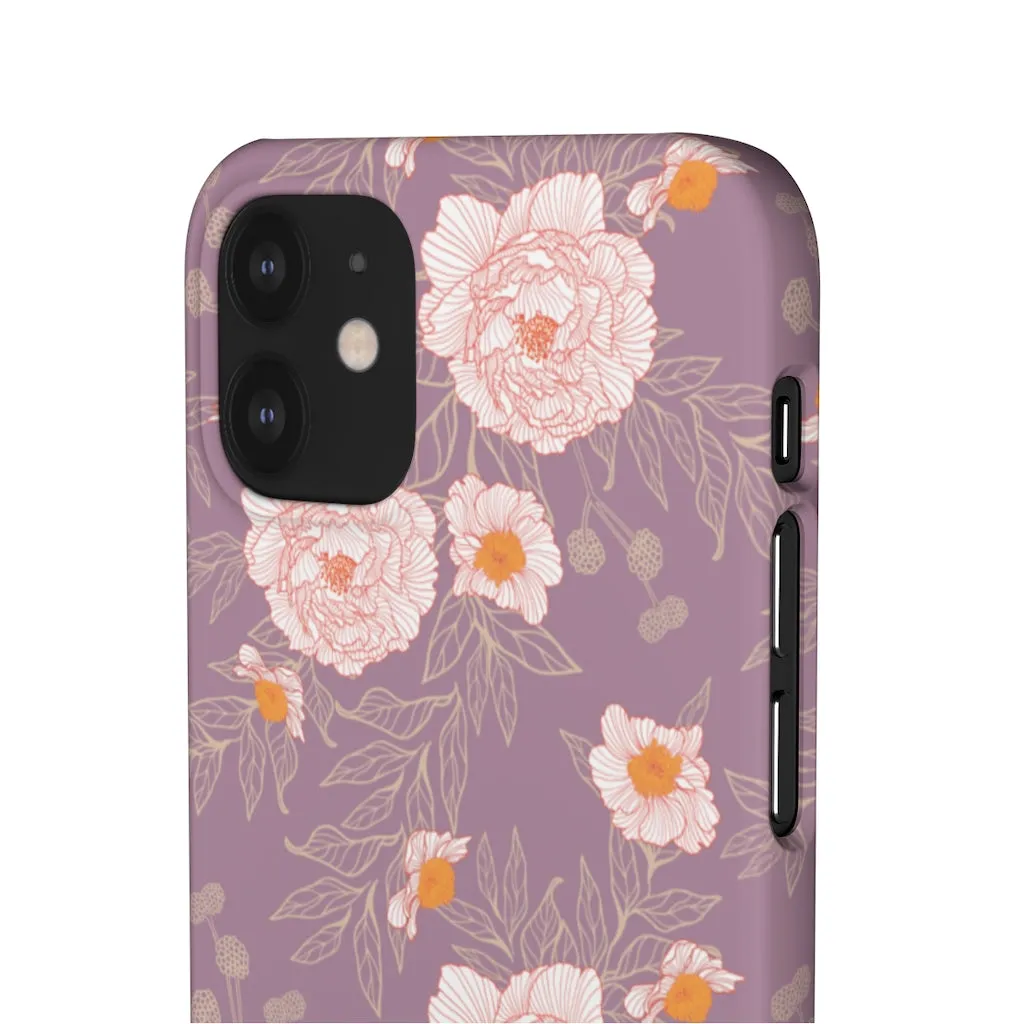 Orange Peonies Floral Rose Phone Case