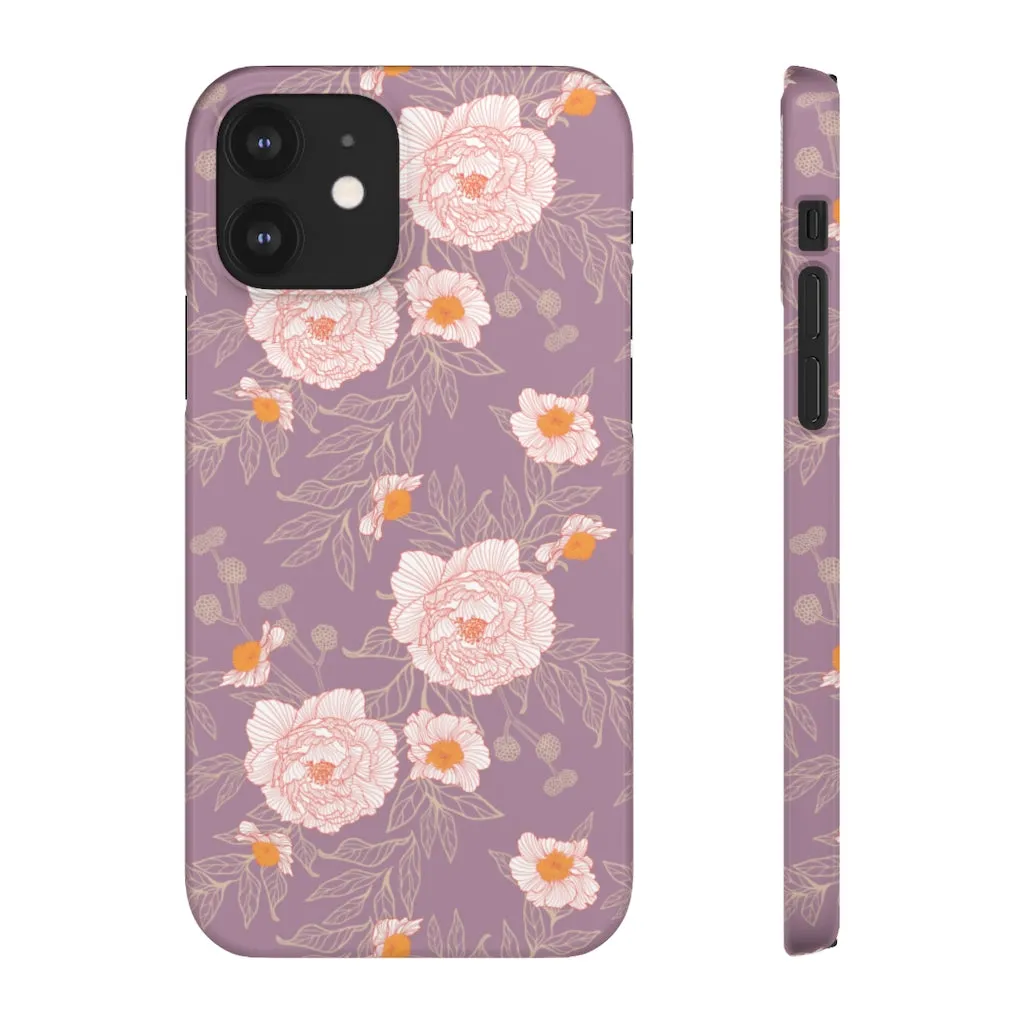 Orange Peonies Floral Rose Phone Case