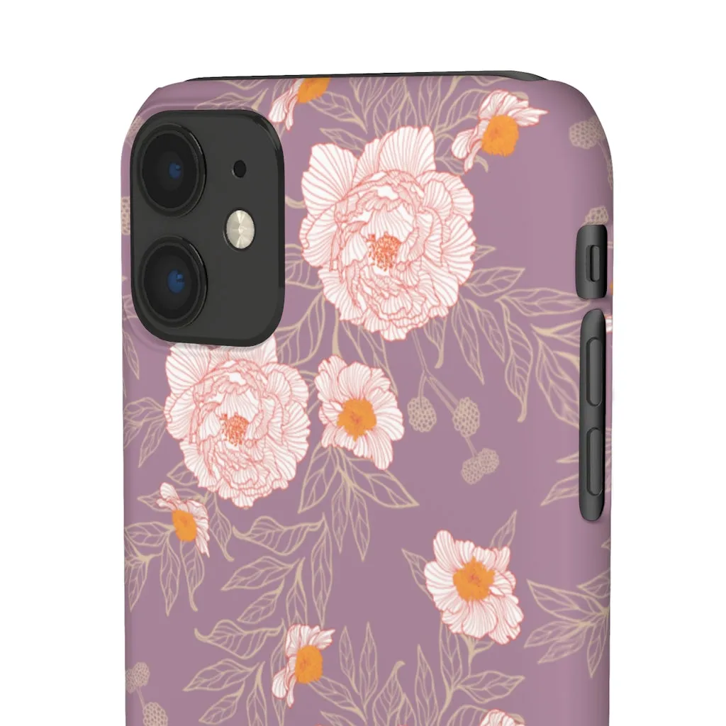 Orange Peonies Floral Rose Phone Case