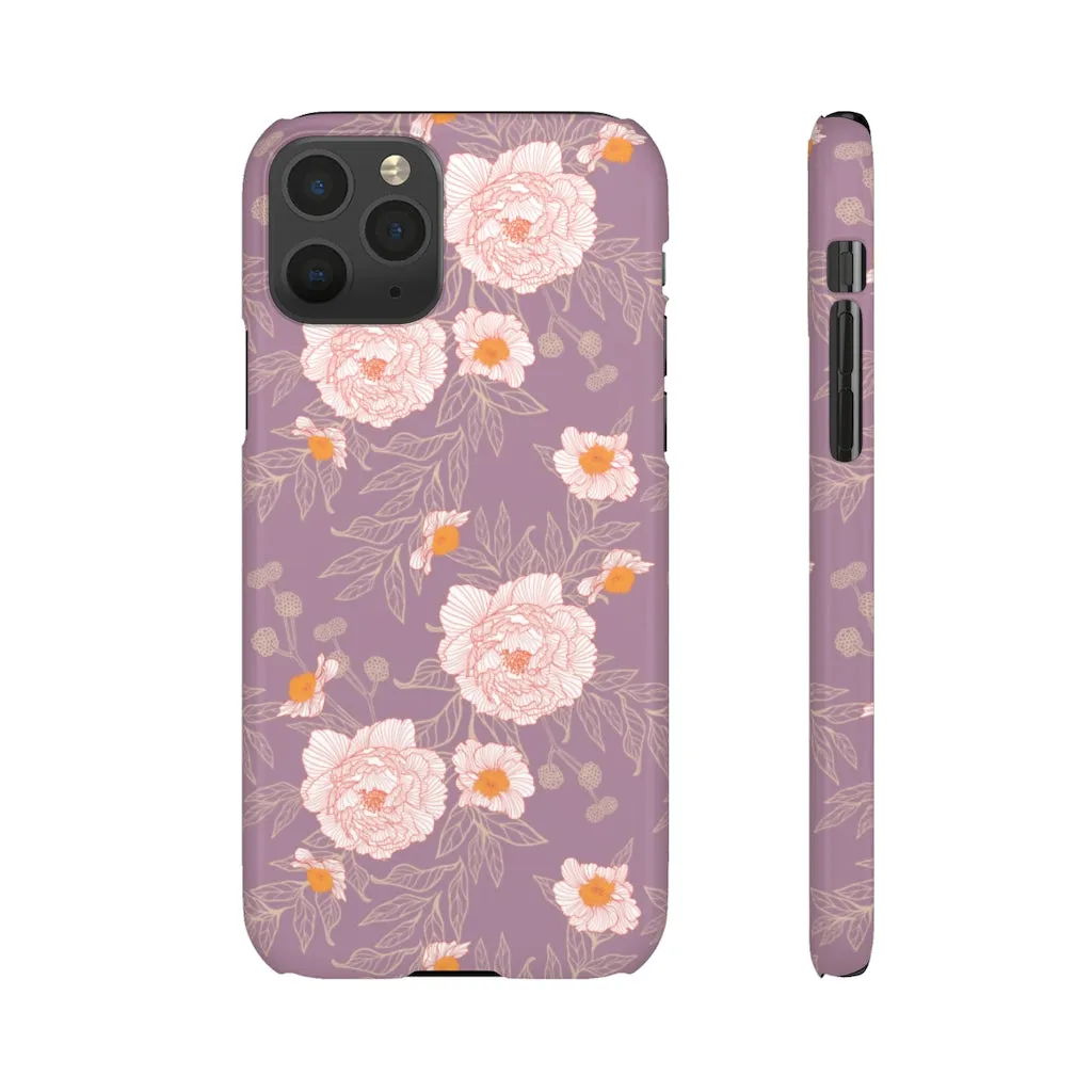 Orange Peonies Floral Rose Phone Case