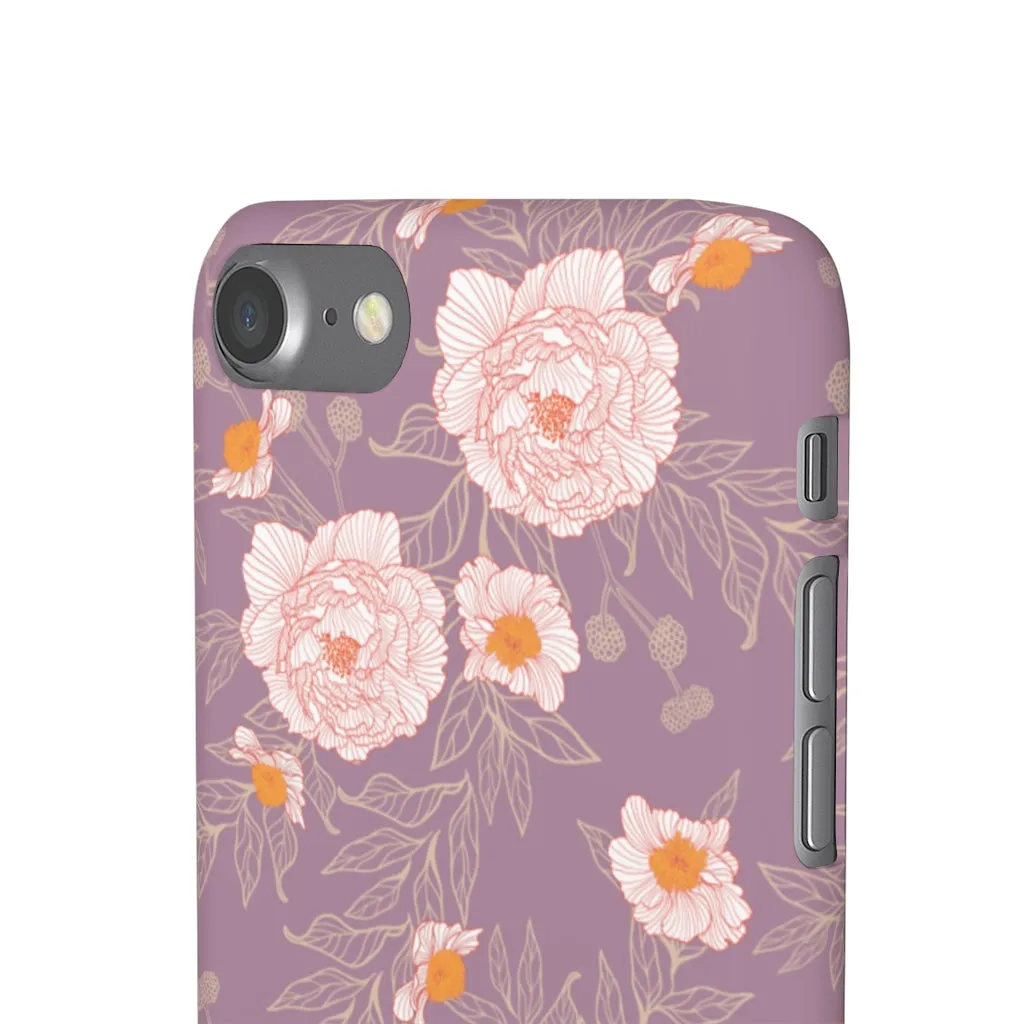 Orange Peonies Floral Rose Phone Case