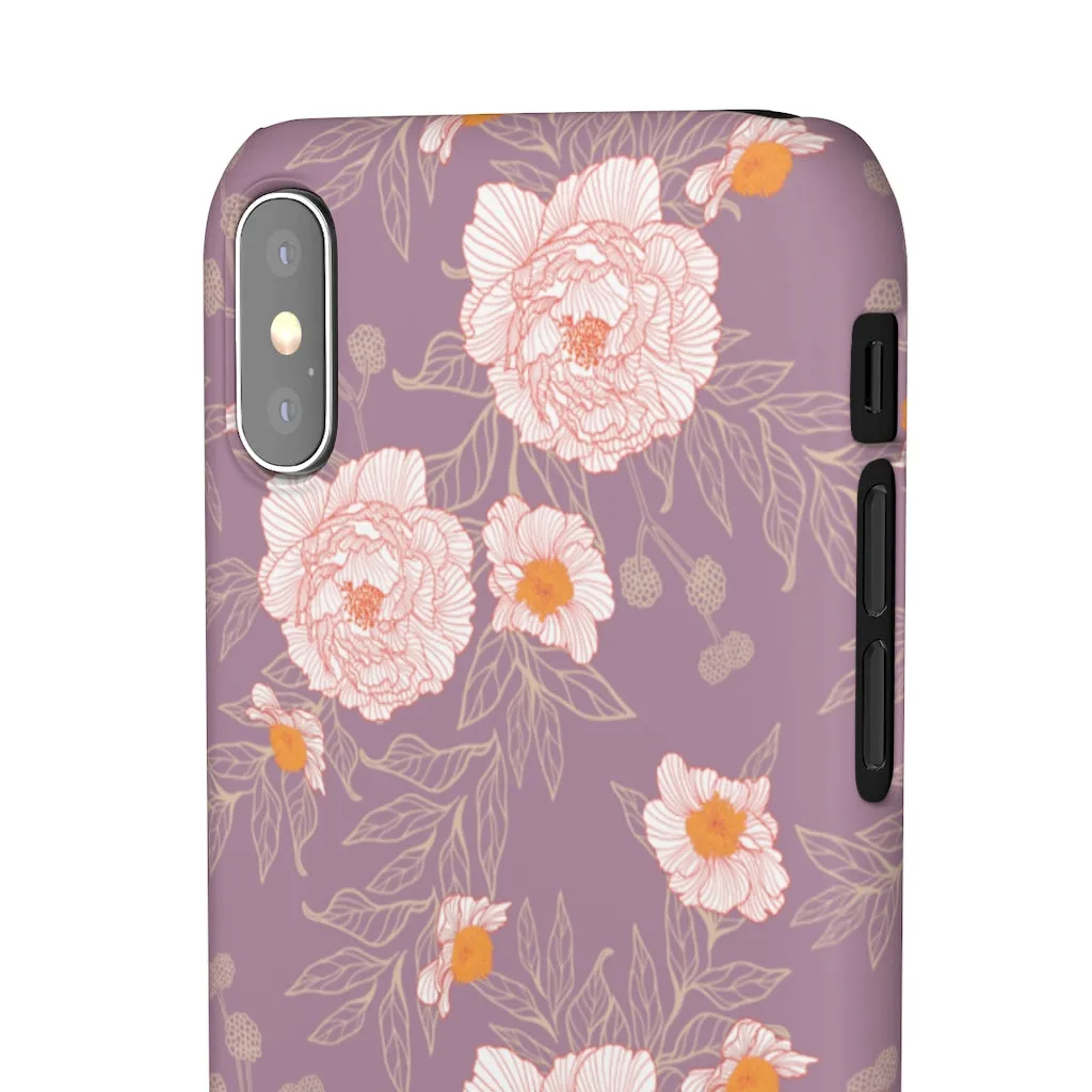 Orange Peonies Floral Rose Phone Case