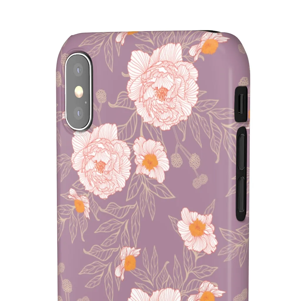 Orange Peonies Floral Rose Phone Case