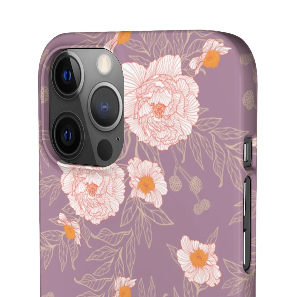 Orange Peonies Floral Rose Phone Case