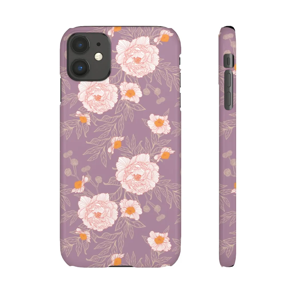 Orange Peonies Floral Rose Phone Case