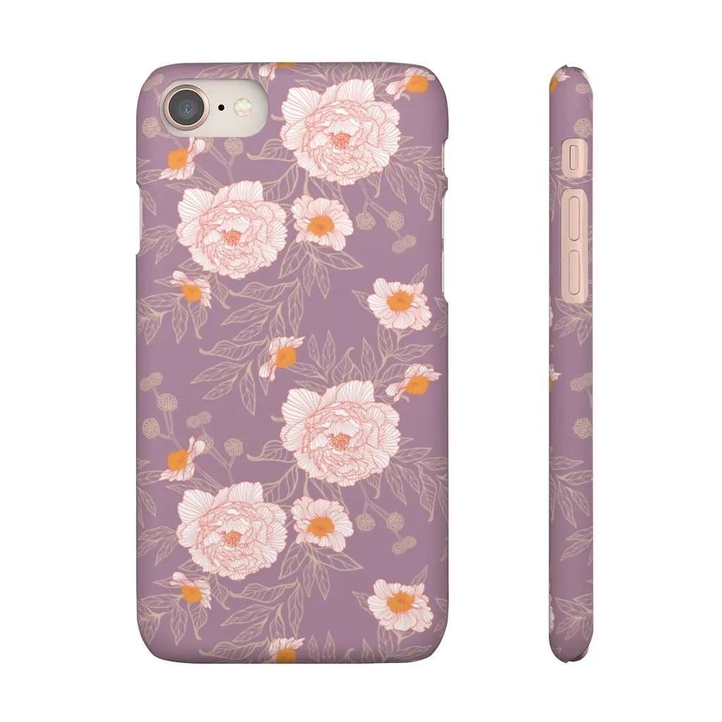 Orange Peonies Floral Rose Phone Case