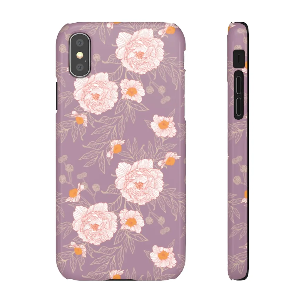 Orange Peonies Floral Rose Phone Case