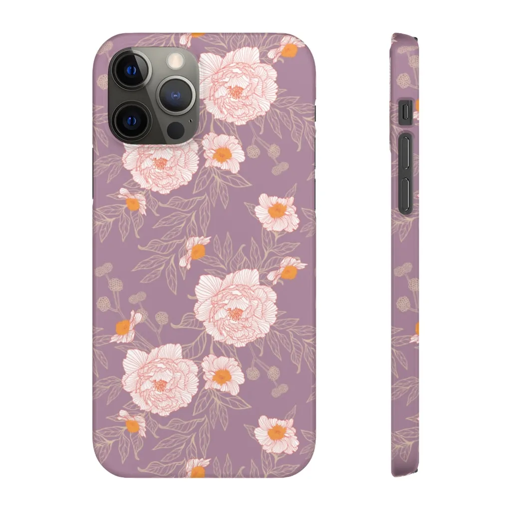 Orange Peonies Floral Rose Phone Case