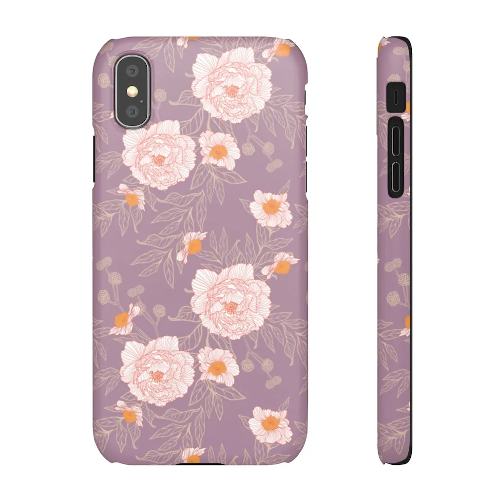 Orange Peonies Floral Rose Phone Case