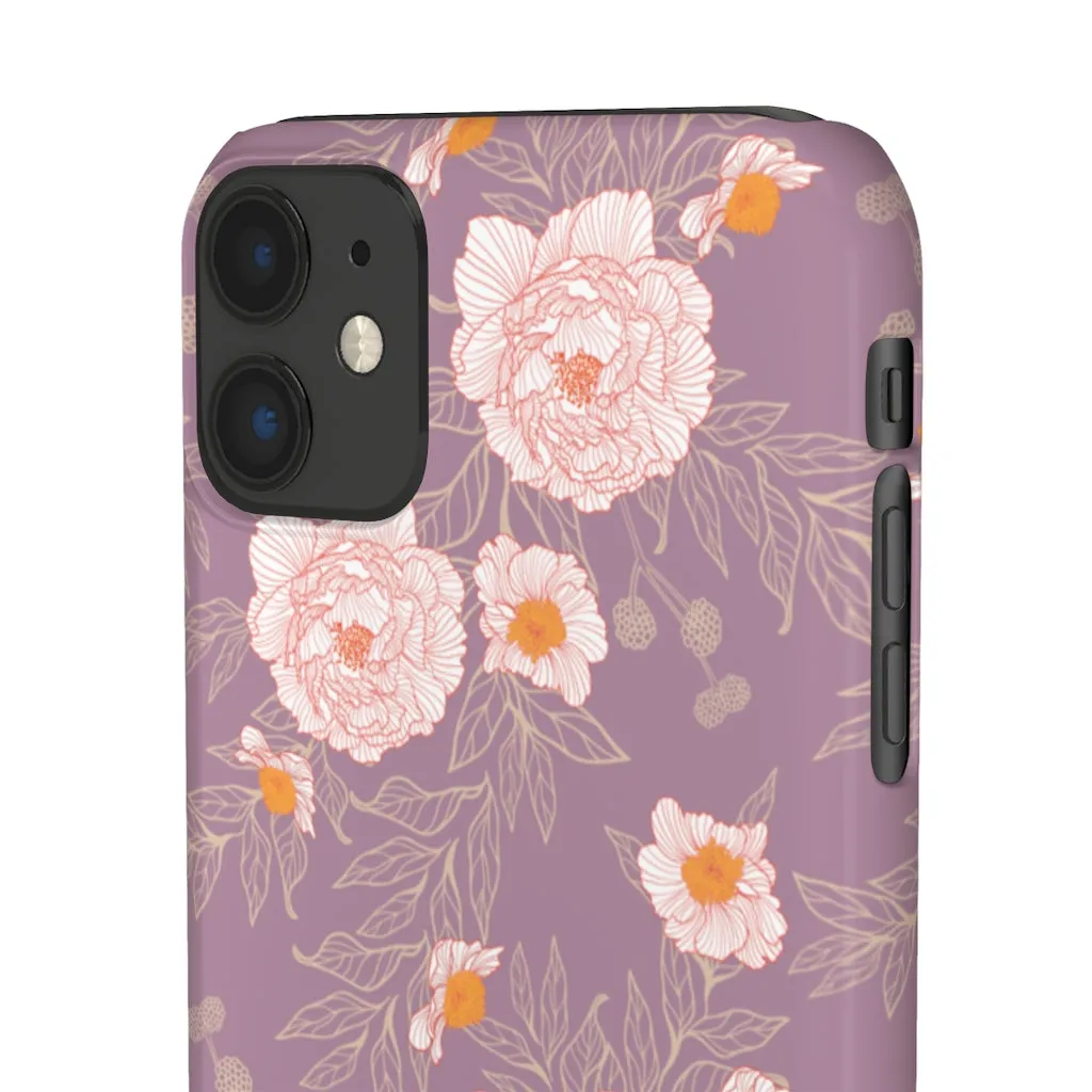 Orange Peonies Floral Rose Phone Case