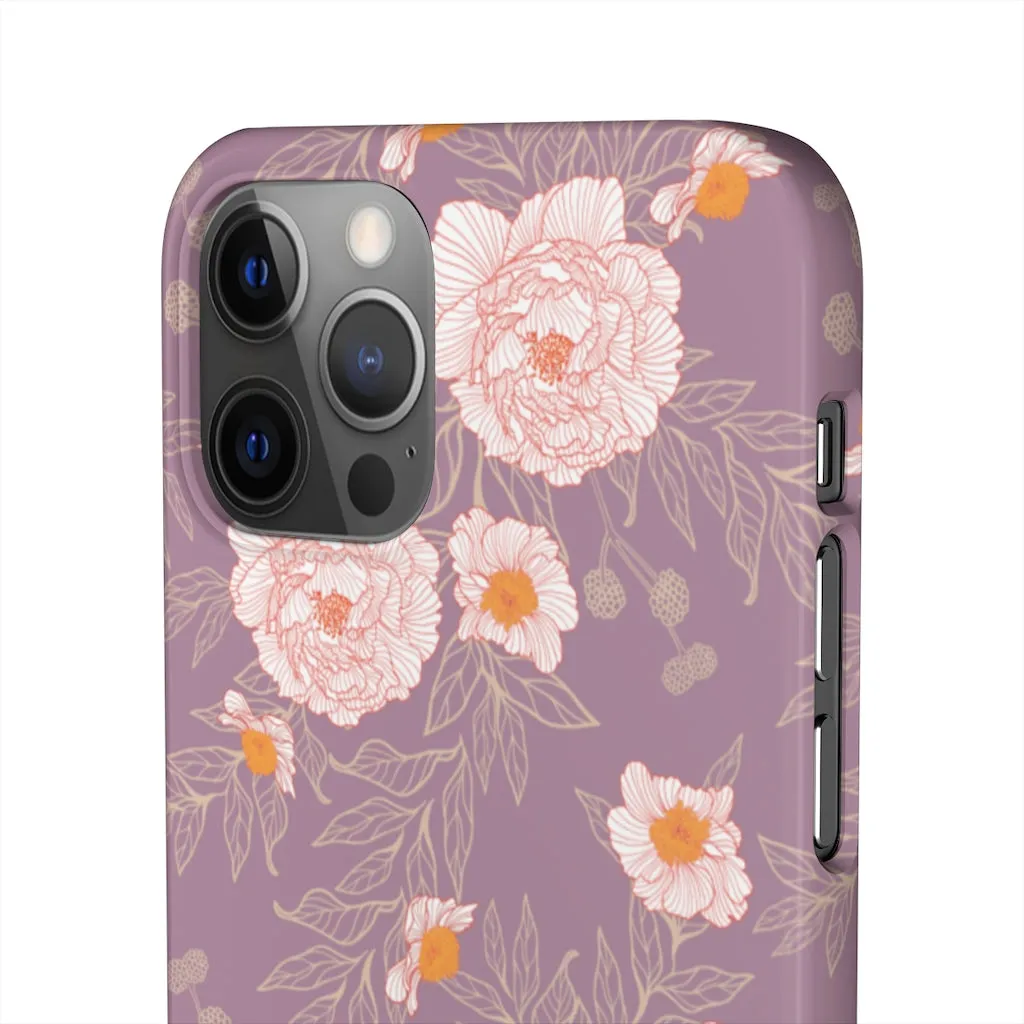 Orange Peonies Floral Rose Phone Case