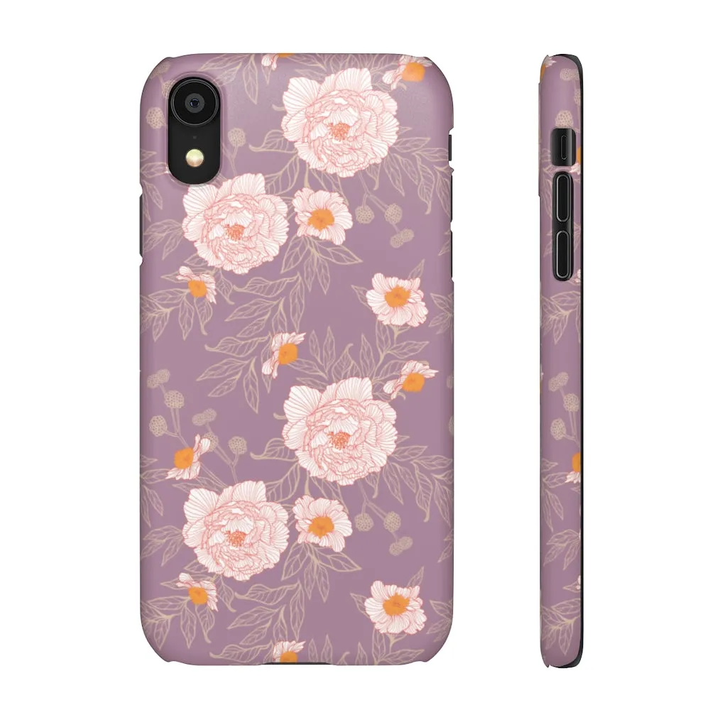 Orange Peonies Floral Rose Phone Case