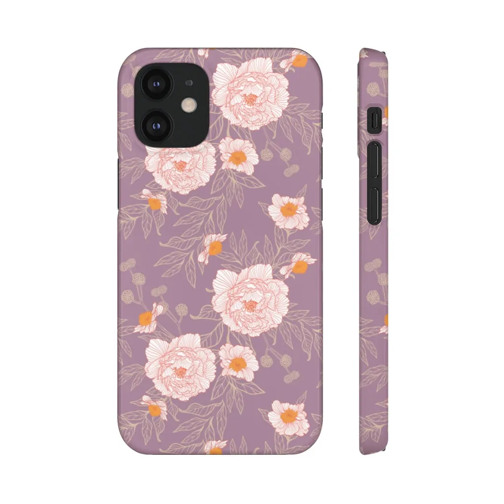 Orange Peonies Floral Rose Phone Case