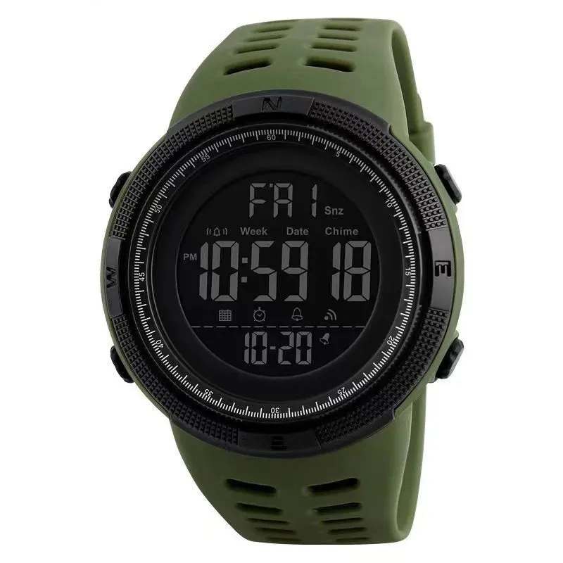 Outdoor multifunctional luminous sports watch internet celebrity adult student male 1251 electronic watch fashionable LED watch