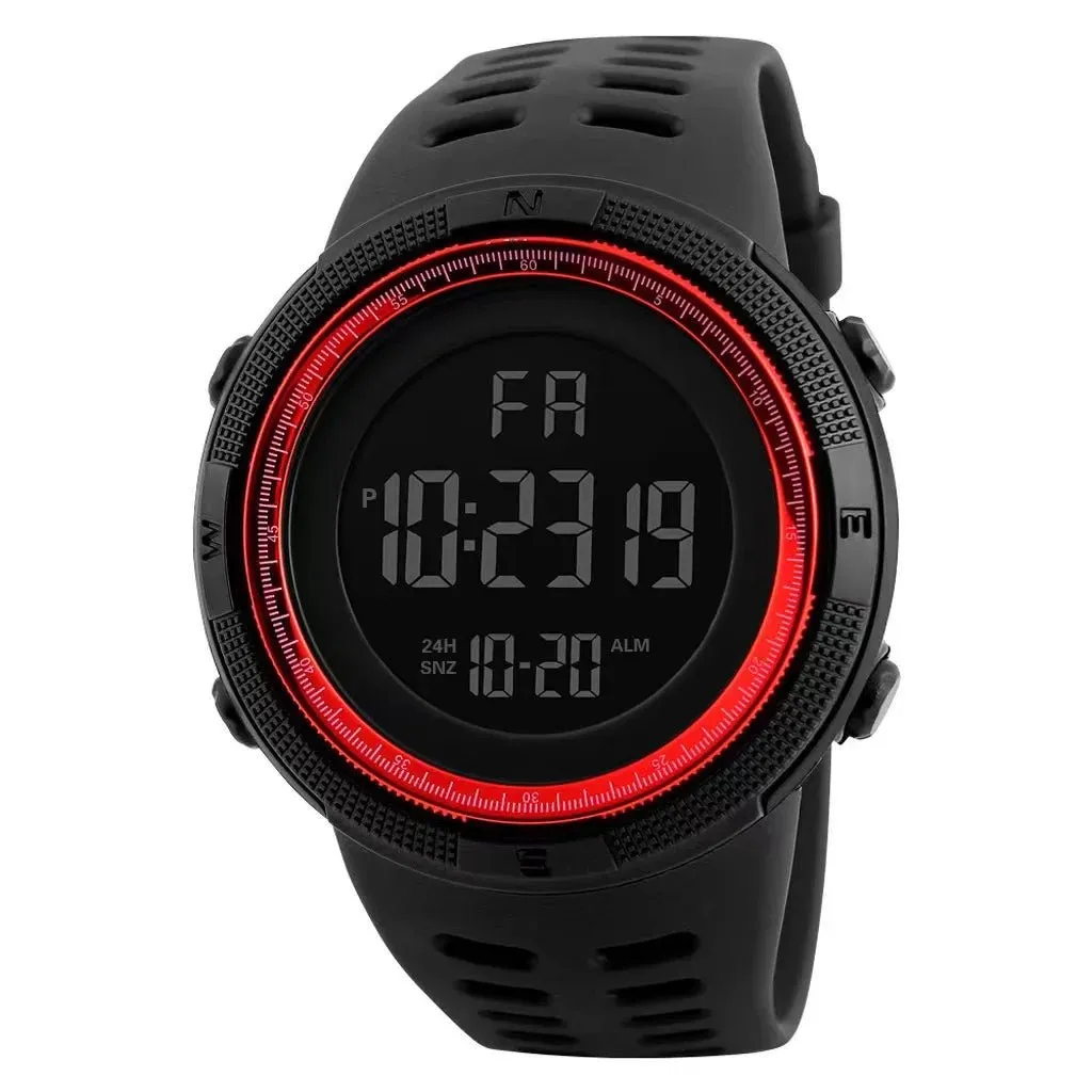 Outdoor multifunctional luminous sports watch internet celebrity adult student male 1251 electronic watch fashionable LED watch