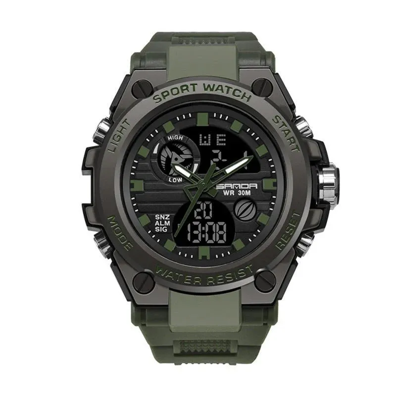 Outdoor Sports Dual Display Movement Multi-kinetic Energy Electronic Watch