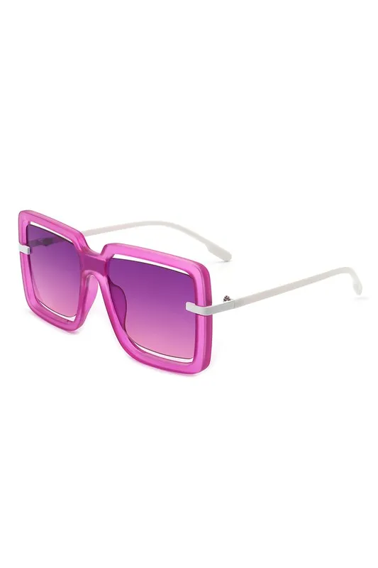 Oversize Square Large Cut-Out Fashion Sunglasses