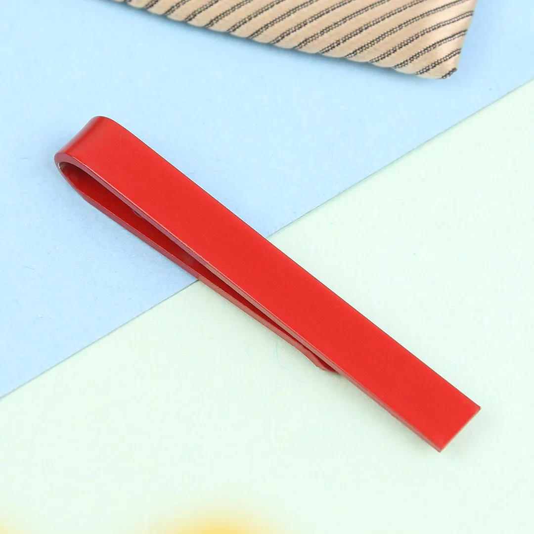 Peluche Slim Tie Bar Scarlet Red Tie Pin