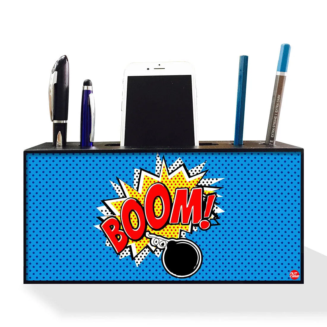 Pen Mobile Stand Holder Desk Organizer - Comic Style BOOM