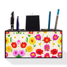 Pen Mobile Stand Holder Desk Organizer - Pretty Little Flowers