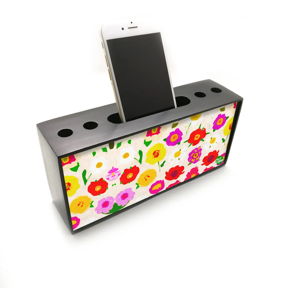 Pen Mobile Stand Holder Desk Organizer - Pretty Little Flowers