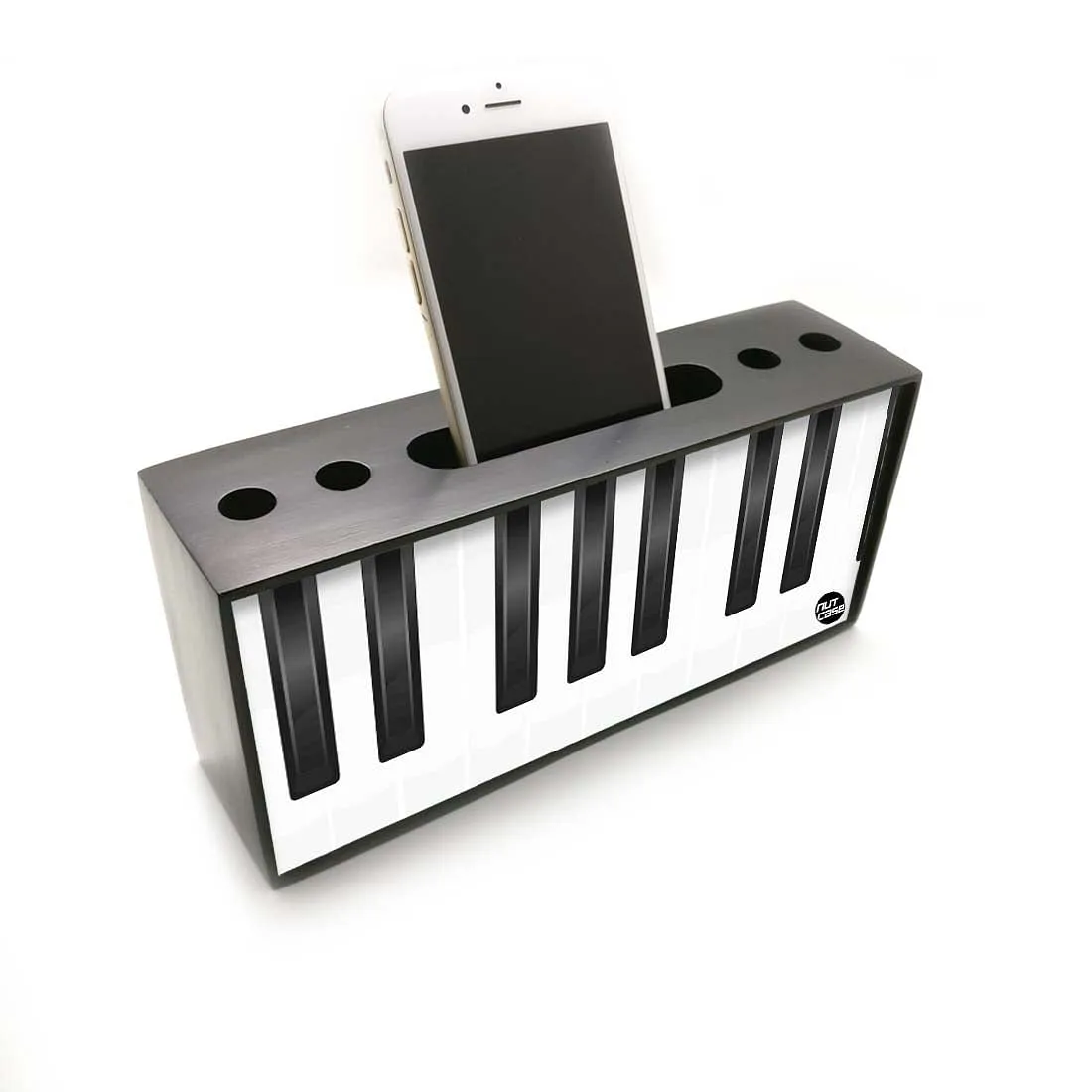 Pen Mobile Stand Holder Desk Organizer - White Piano