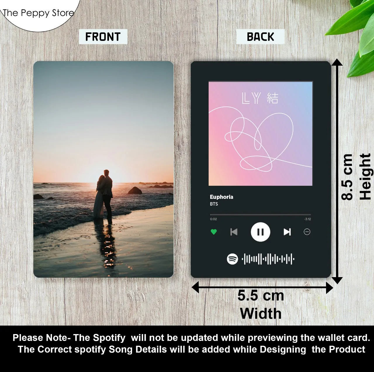 Personalised Spotify Wallet Card ( NO COD on This Product ) - Prepaid Orders Only