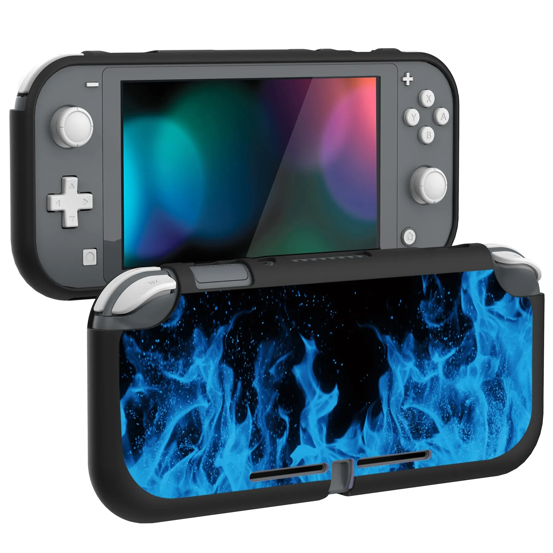 PlayVital Blue Flame Custom Protective Case for NS Switch Lite, Soft TPU Slim Case Cover for NS Switch Lite -  LTU6013