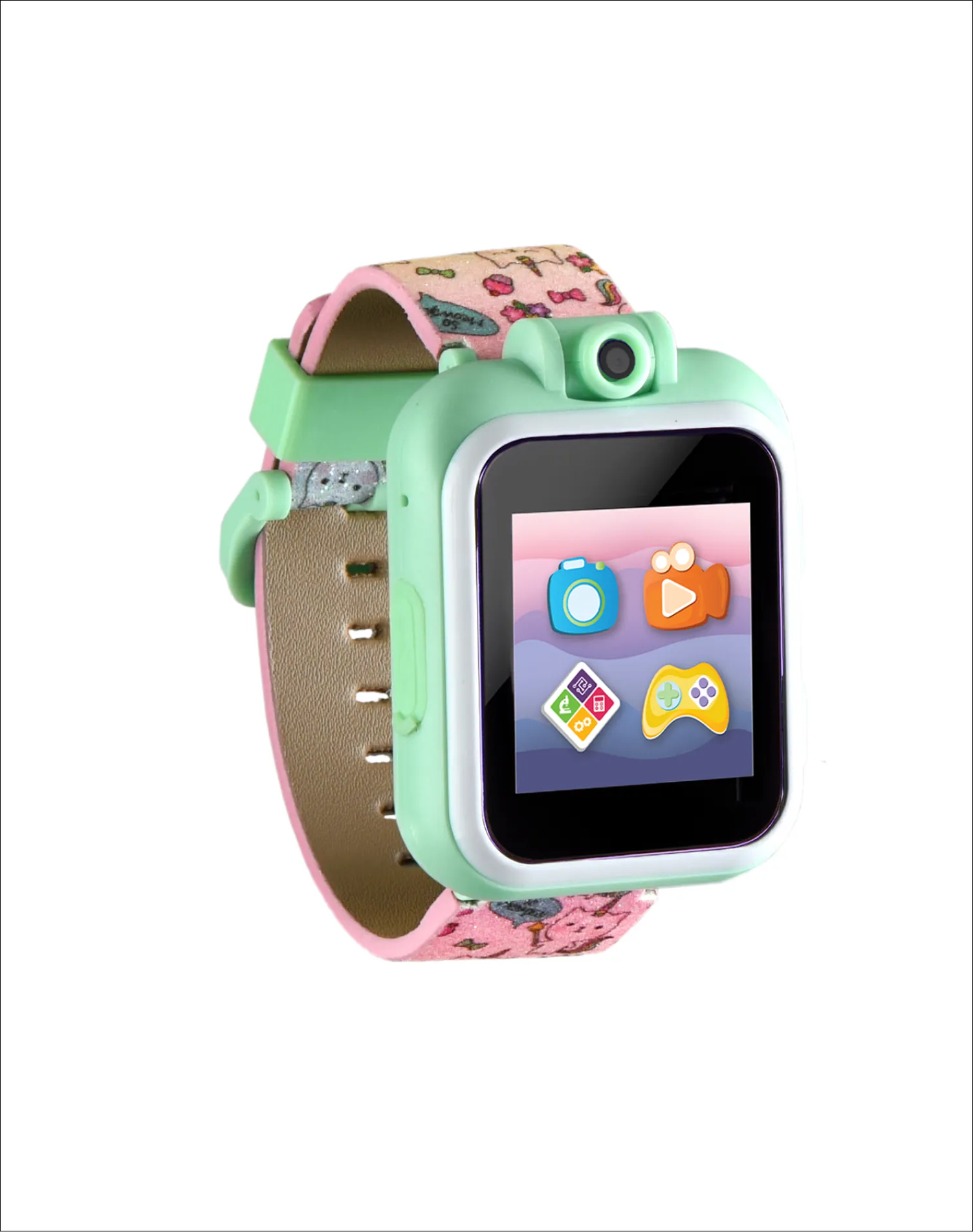 PlayZoom 2 Kids Smartwatch: Tie Dye Unicorn Cats and Ice Cream Print