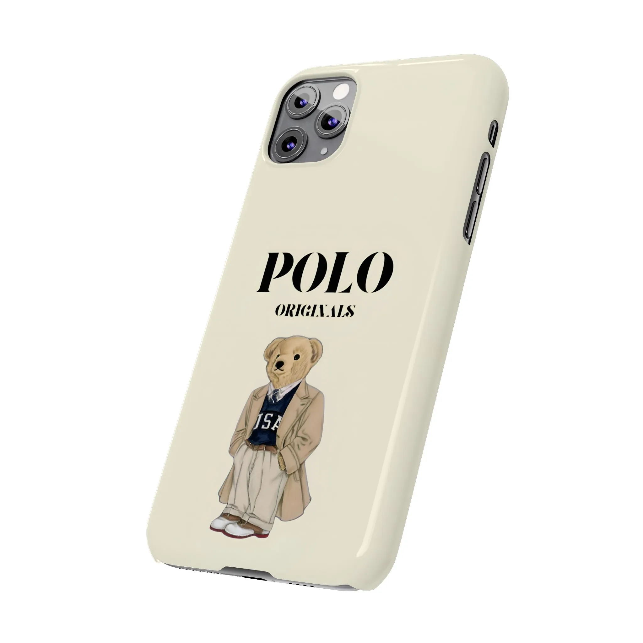 Polo Originals Bear Slim Phone Cases in Beige